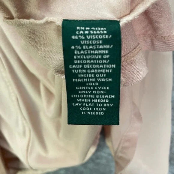 Lauren Ralph Lauren Womens Cardigan PL Petite Large Pink Open Front Chiffon Trim - Picture 8 of 10